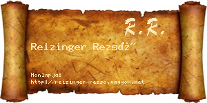 Reizinger Rezső névjegykártya